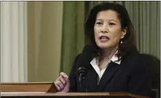  ?? PHOTO/ ?? In this March 23, 2015, file photo, California Supreme Court Chief Justice Tani Cantil-Sakauye delivers her State of the Judiciary address before a joint session of the Legislatur­e at the Capitol in Sacramento. Cantil-Sakauye told lawmakers that the...