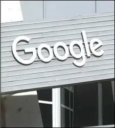  ?? ASSOCIATED PRESS ?? This Sept. 24 file photo shows a Google sign on the campus in Mountain View, Calif.