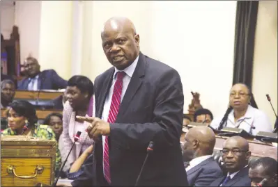  ?? — (Picture by Justin Mutenda) ?? Finance and Economic Developmen­t Minister Patrick Chinamasa responds to questions during Parliament’s Question and Answer session in Harare yesterday.
