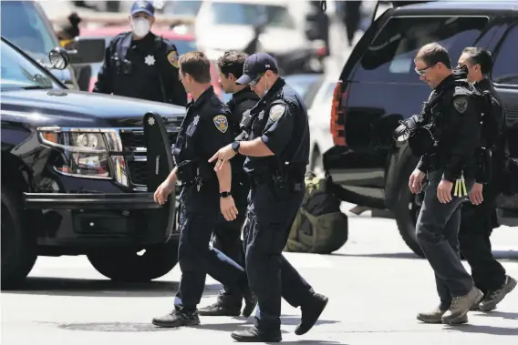  ?? Carlos Avila Gonzalez / The Chronicle ?? The San Francisco Police Department has 33 officers for every 10,000 residents. That’s two more than Los Angeles has, and nine more than Oakland.