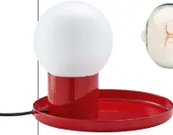  ??  ?? GRÉGOIRE MOINARD ‘COUPOLE’ TABLE LAMP IN RED LACQUER, R3 645, LIGNE ROSET LIGHT BULB, R150, HOI P’LOY