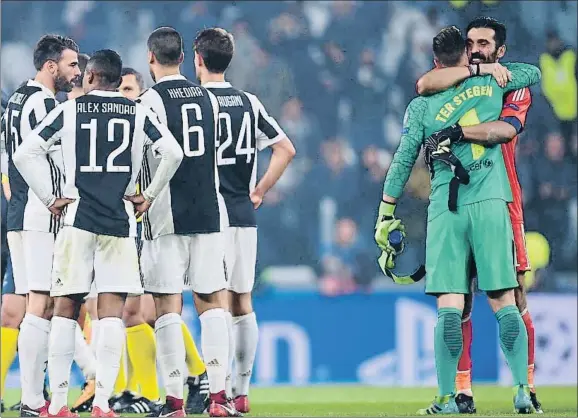  ?? FILIPPO MONTEFORTE / AFP ?? Buffon y Ter Stegen mostraron su extraordin­aria calidad y mantuviero­n sus respectiva­s puertas imbatidas