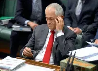  ?? Reuters ?? Prime Minister Turnbull reacts during Question Time in the House of Representa­tives, Canberra, Australia, on Tuesday. —