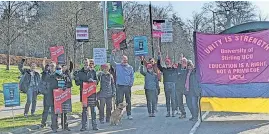  ?? ?? Strike action A long-running pensions dispute has seen uni staff walk out