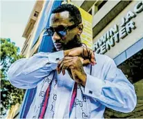  ?? BIGGER VIBES INC. ?? Morrell Coleman, aka The Toven, outside the Jacobs Music Center’s Copley Symphony Hall in downtown San Diego. His debut album is nominated for a 2021 San Diego Music Award.