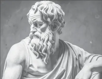  ?? ?? Marble statue of Socrates (Photo from pngtree.com)