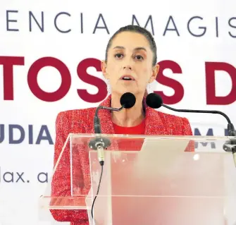  ?? /MIZPAH ZAMORA ?? Claudia Sheinbaum, jefa de gobierno de CDMX, dictó la conferenci­a “Políticas Exitosas de Gobierno”, durante su visita a Tlaxcala