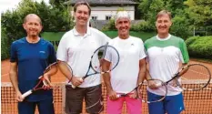  ?? Foto: Klaus Frahne ?? Sie spielten den Sieger im Herren-Doppel aus (von links): Max Herzog, Simon Tuglu, Peter Franzen und Karl Deeg.