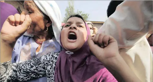  ?? PICTURE: SHUAIB MASOODI ?? People voice their anger during a protest in Srinagar, in the wake of the killing of a rebel commander in Indian-held Kashmir. The Indian state has responded to the indigenous uprising with a show of force.