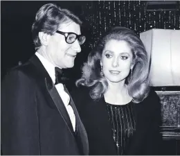  ?? Christie’s ?? Designer Yves Saint Laurent and Catherine Deneuve in 1982