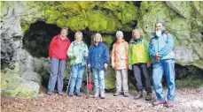  ?? FOTO: ALBVEREIN ?? In der Höhle „Käthere Kuche“auf der Ehinger Alb.