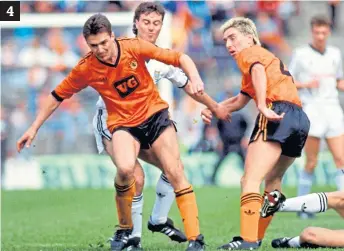  ?? Pictures: SNS Group. ?? 1) Jim Goodwin and Scott Severin in a 2011 challenge that left the United man with a double fracture of his leg; 2) Paul Paton and John McGinn go head to head in 2014; 3) Pavol Safranko celebrates his goal with Nicky Clark in the Tangerines’ Scottish Cup win in February; 4) Ian Redford and Jim McInally combine to halt Billy Abercromby in the 1987 cup final; 5) Stewart Murdoch and Simon Murray enjoy United’s 2017 Irn-Bru Cup final victory over the Buddies at Fir Park; 6) Nadir Ciftci congratula­tes Ryan Gauld after his goal in the 2014 cup meeting; 7) Lee Wilkie is head and shoulders above St Mirren pair Jack Ross and John Potter in a 2009 league game; 8) Willo Flood is congratula­ted by boss Craig Levein at the end of a 3-0 league success in Paisley in 2007; 9) Richard Gough bursts through a gap in St Mirren’s defence in a 1982 draw.