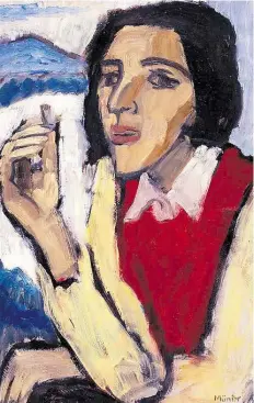  ?? REPRO: SVEN ADELAIDE ?? War auch in Oldenburg tätig: Hanna Stirnemann, 1934 gemalt von Gabriele Münter