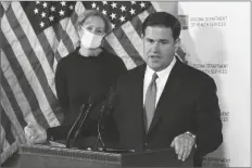  ?? ROSS D. FRANKLIN/AP ?? IN THIS DEC. 2, 2020 PHOTO, ARIZONA GOV. DOUG DUCEY speaks at a press conference in Phoenix.