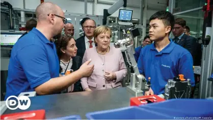  ??  ?? German Chancellor Angela Merkel has tried to balance German and Chinese technologi­cal ambitions