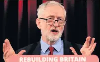  ??  ?? SPEECH Corbyn branded May’s offer of Brexit talks as ‘phoney’