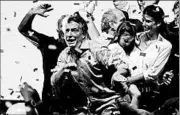  ?? SILVINA FRYDLEWSKY/EPA ?? Mauricio Macri celebrates victory next to his wife, Juliana Awada, and daughter Antonia, on Sunday in Buenos Aires.