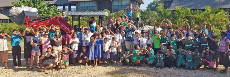  ??  ?? The Beach Clean Up Team at the InterConti­nental Fiji Golf Resort and Spa at Natadola.