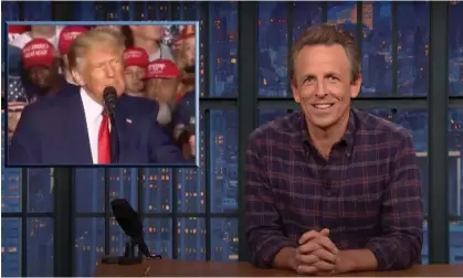  ?? ?? Seth Meyers: ‘Why would you shorten a word no one shortens like that?’ Photograph: YouTube