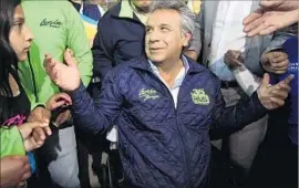  ?? Rodrigo Buendia AFP/Getty Images ?? FORMER Ecuadorean Vice President Lenin Moreno, who is running for president, says he would let Assange stay at the country’s London embassy.