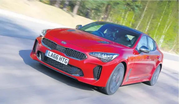  ??  ?? The Kia Stinger is now available to order at Gravells in Bridgend