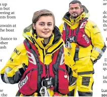  ??  ?? Luciana Mcgarvie in RNLI kit with second coxswain dad Gary