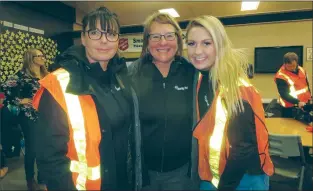  ?? NEWS PHOTO GILLIAN SLADE ?? Members of one of about a dozen teams that participat­ed in counting the number of homeless people in the community Wednesday night. Pictured are Tammy Vanderloh, Diane Gutfriend and Allysa Larmor.