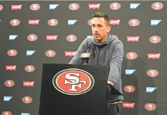  ?? Josh Dubow / Associated Press ?? Kyle Shanahan knows replacing Jimmy Garoppolo won’t be easy, but the 49ers’ head coach said of second-year man C.J. Beathard, “C.J. is a gamer, a guy who loves to play.”