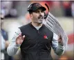  ?? ASSOCIATED PRESS FILE PHOTO ?? Cleveland Browns head coach Kevin Stefanski reacts during the second half of last Sunday’s game against the Baltimore Ravens in Cleveland.