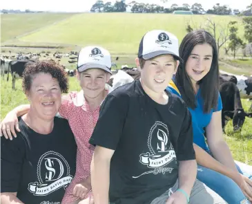  ??  ?? Rose, Jessica, Ryan and Emma Atherton are “living the dream” since taking the huge step to change milk suppliers last year.