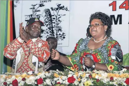  ?? Photo: Jekesai Njikizana/AFP ?? United front: Former Zanu-PF heavyweigh­t Didymus Mutasa (left) has joined forces with Joice Mujuru (right) to unseat Mugabe and ‘unshackle Zimbabwean­s from their ... chains of servitude’.