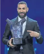  ?? ?? Karim Benzema was voted UEFA Men’s Player of the Year in midweek