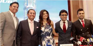  ?? — Photo by Juidin Bernarrd ?? atif Rahman, Rizwan sajan, sushmita sen, anis sajan and adel sajan, during the Press conference at Grand hyatt in Dubai on Wednesday.