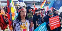  ?? ?? March: Indigenous groups from across the world yesterday