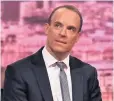  ??  ?? RESIGNED: Dominic Raab