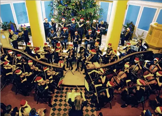  ??  ?? County Wexford Youth Orchestra playing in St. Iberius Church just before Christmas.
