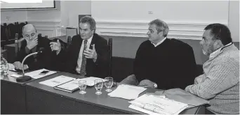  ??  ?? Mariano Uset (izq.), Héctor Gay, Sergio Bordoni y Carlos Berterret, en la reunión con la ADA.