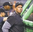  ?? Mark Brown / Getty Images ?? Special advisor Alex Rodriguez takes in Yankees batting before an Aug. 22 game.