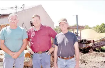  ?? RACHEL DICKERSON/MCDONALD COUNTY PRESS ?? Jerry Patterson, from left, Scott Leonard and Mark Alumbaugh are the owners of Patterson Lumber near Anderson.