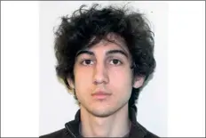  ?? FBI VIA AP, FILE ?? Dzhokhar Tsarnaev is pictured in this photograph released by the Federal Bureau of Investigat­ion on April 19, 2013. A federal appeals court has ordered Boston Marathon bomber Dzhokhar Tsarnaev’s case to be returned to a lower court to probe claims of juror bias. The order from the 1st U.S. Circuit Court of Appeals keeps intact Tsarnaev’s death sentence for now