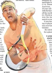  ?? AP PHOTO ?? Rafael Nadal beat Martin Klizan in the quarterfin­als.