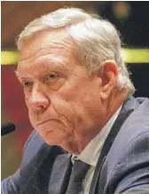  ?? STATE JOURNAL-REGISTER VIA AP RICH SAAL/THE ?? George Sheldon, former director of the Illinois DCFS, answers questions before the Senate Appropriat­ions Committee in Springfiel­d in May 2017.