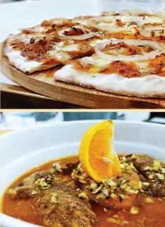  ??  ?? THEIR Pulled Pork Pizza and Osso Bucco are among their bestseller­s