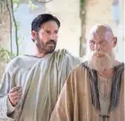  ?? CTMG ?? Jim Caviezel and James Faulkner star as apostles Luke and Paul.