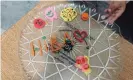  ??  ?? Amira spells out the name of her mother in playdough. Photograph: The Guardian/ Bethan McKernan