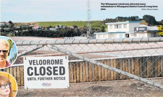  ?? Photo / Bevan Conley ?? Top: Mayor Hamish McDouall and Stephanie Macdonald-Rose.
The Whanganui velodrome attracted many submission­s to Whanganui District Council’s long-term plan.