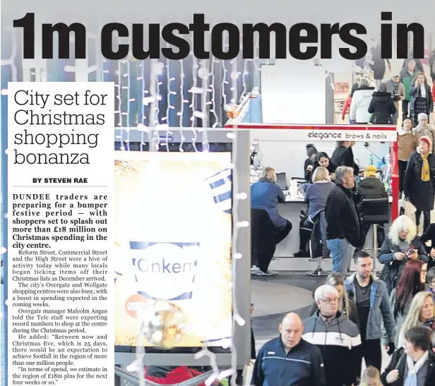  ??  ?? Shoppers filling up the foyer of the Overgate shopping centre, which is one of the most popular destinatio­ns