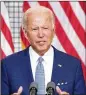  ?? AMR ALFIKY/THE NEW YORK TIMEs ?? Former Vice President Joe Biden lashes out at Trump for causing the divisions that ignite violence.