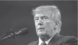  ?? ALEX BRANDON/AP FILE ?? Former President Donald Trump said in a social media post that he expects to be arrested Tuesday as a New York prosecutor is eyeing charges in a case examining hush money paid to women who alleged sexual encounters with the former president. Trump provided no evidence that suggested he was directly informed of a pending arrest.