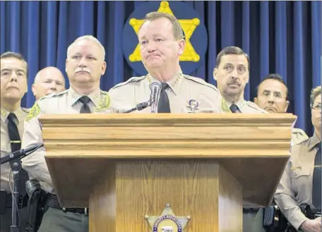  ?? Gina Ferazzi
Los Angeles Times ?? LOS ANGELES COUNTY Sheriff Jim McDonnell says his department has already implemente­d one-third of the settlement’s roughly 150 requiremen­ts. But he said he will not be satisfied until “we are in full compliance with the high bar that we have willingly...